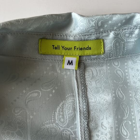 Revolve - Tell Your Friends Long Sleeve Shirt in Yvette Print 100% Silk Size M - Picture 4 of 7